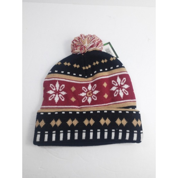 NFL SF 49ers Knit Hat Beanie San Francisco Niners black and Red brand new pom po - Picture 4 of 6